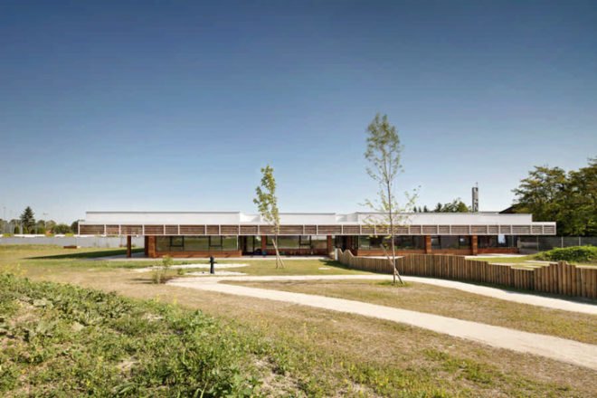 green building, green design, eco building, eco design, Europe green school,eco green school, green kindergarten design,Austrian green kindergarten, eco school, green school, daylighting in school, classroom skylight, open school floor plan, earth tube,