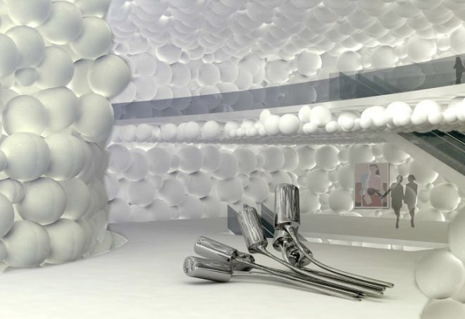 New Taipei City Art Museum, James Law Cybertecture, art museum, taipei, design competition, bubble filled cube, sustainable building