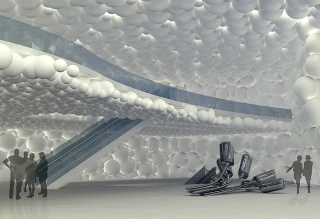 New Taipei City Art Museum, James Law Cybertecture, art museum, taipei, design competition, bubble filled cube, sustainable building