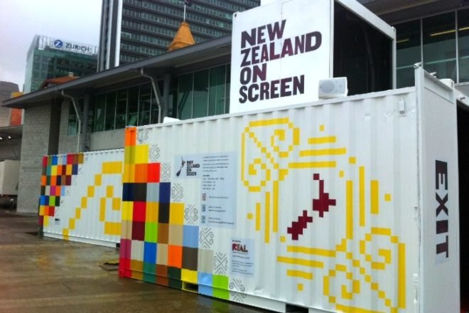 New Zealand on Screen, shipping containers, cargotecture, pop up cinema, new zealand, converted containers