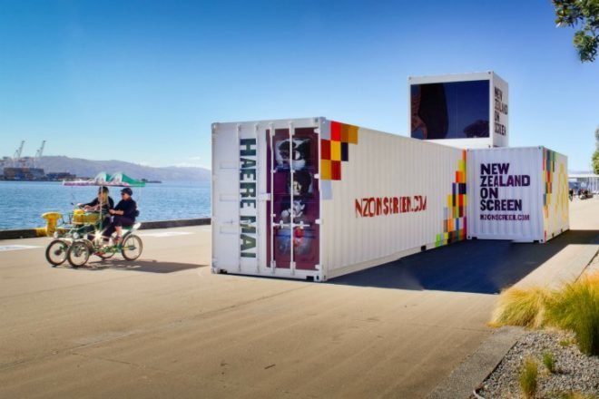 New Zealand on Screen, shipping containers, cargotecture, pop up cinema, new zealand, converted containers