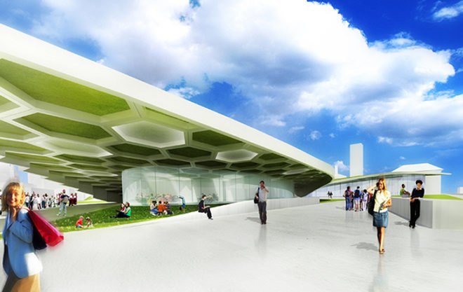 green design, eco design, sustainable design, Organic SCapes and Architecture, Campus International School, Cleveland State University, honeycomb design, OS+A