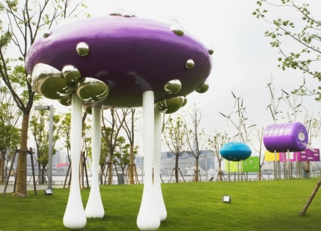 Pavilions in Bailanjing Park, Taranta Creations, urban park, wind turbines, tea house, pavilion