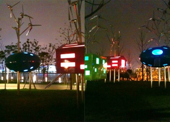Pavilions in Bailanjing Park, Taranta Creations, urban park, wind turbines, tea house, pavilion