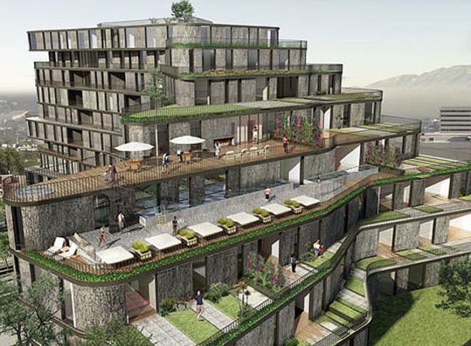 green design, eco design, sustainable design, Monterrey Mexico, High Park Building, Rojkind Arquitectos, roof garden