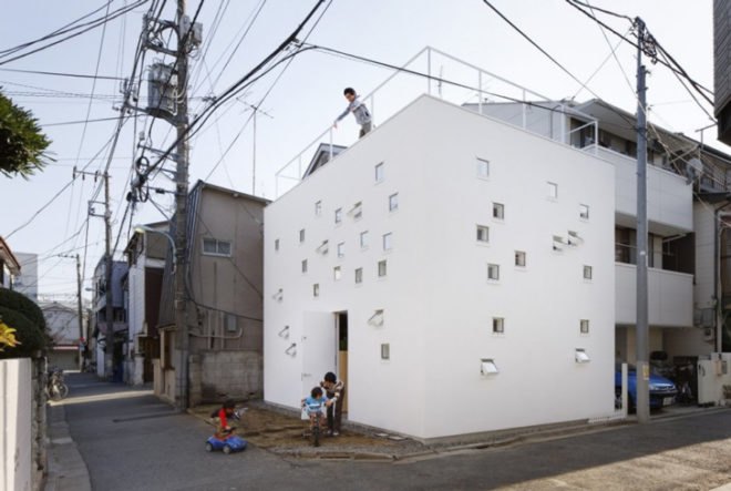 Takeshi Hosaka Architects, tiny house, contemporary Japanese home design,Japanese home addition, Japan eco design, skylights, building design for deaf, pixelated, green design, mini house, Japan green house, Tokyo green house, eco home, eco home design, green addition,