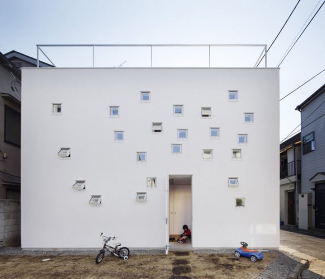 Takeshi Hosaka Architects, tiny house, contemporary Japanese home design,Japanese home addition, Japan eco design, skylights, building design for deaf, pixelated, green design, mini house, Japan green house, Tokyo green house, eco home, eco home design, green addition,