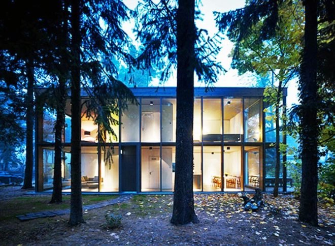 green design, eco design, sustainable design, green roof, Minimumhouse, Scheidt Kasprusch, forest retreat, Berlin