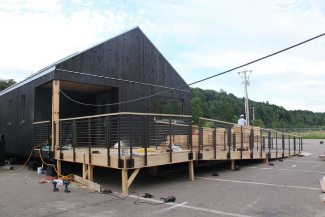 green design, eco design, sustainable design, Solar Decathlon, Washington D.C., off the grid, photovoltaic roof, solar energy, renewable resources, , Middlebury College, New England, Self-Reliance, gabled roof, photovoltaic array, solar heat gain, New England Farmhouse, green wall, living wall