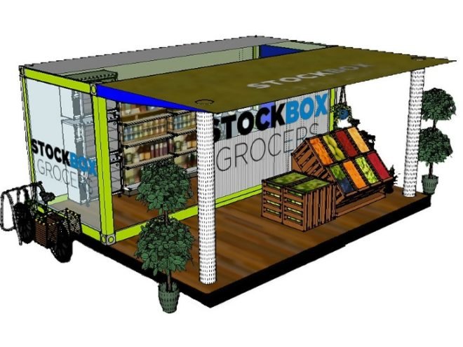 Stockbox Grocers, Prototype, seattle, urban desert, shipping containers, pop up market
