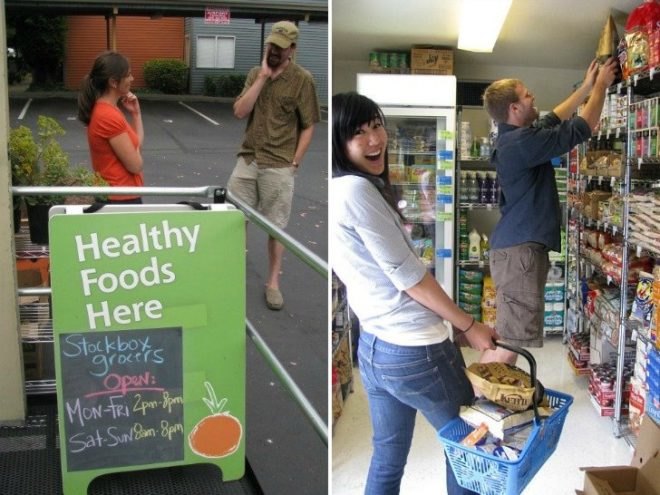 Stockbox Grocers, Prototype, seattle, urban desert, shipping containers, pop up market