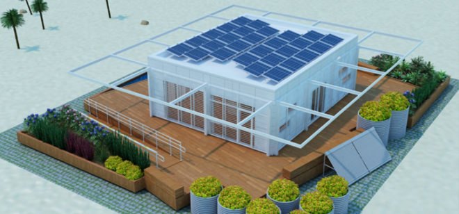 green design, eco design, sustainable design, Florida International University, perFORM[D]ance House, Paul Rudolph, glazing system, Louvers, photovoltaic roof, Solar Decathlon, Murphy Bed