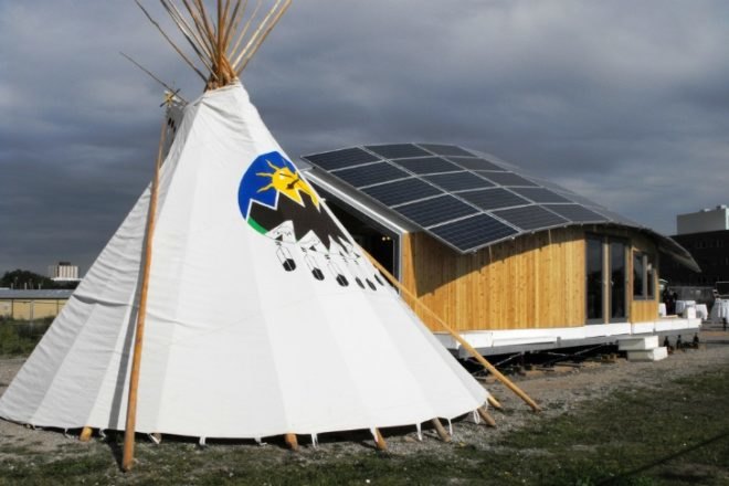 Technological Residence Traditional Living, Solar Decathlon 2011, Team Canada, university of calgary, solar house, tipi, modular house