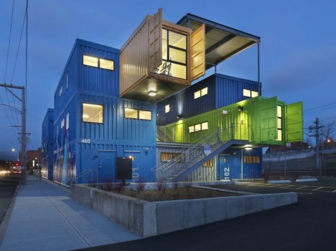 The Box Office, Distill Studio, Truthbox, shipping containers, cargotecture, shipping container office, providence