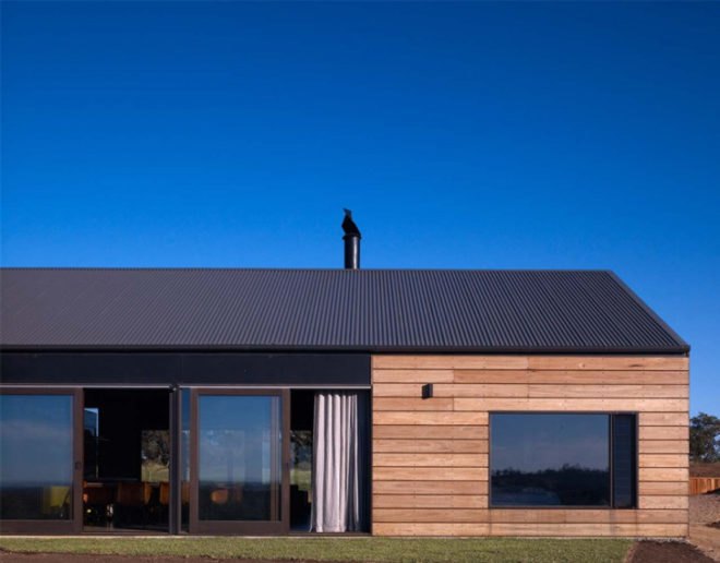 Award winning off grid house, barn house,off grid house , solar house, Australian off grid, water catchment, 2011 Australian interior design awards, end grain, natural materials, block construction, eco home design,