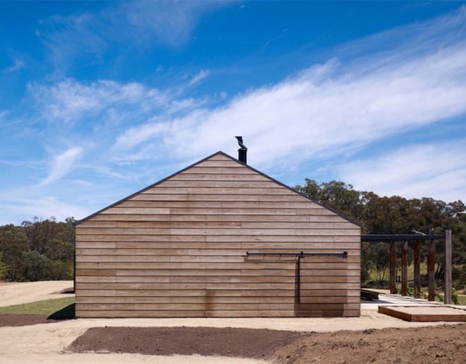 Award winning off grid house, barn house,off grid house , solar house, Australian off grid, water catchment, 2011 Australian interior design awards, end grain, natural materials, block construction, eco home design,