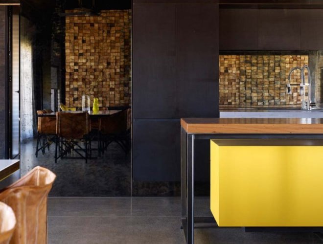 Award winning off grid house, barn house,off grid house , solar house, Australian off grid, water catchment, 2011 Australian interior design awards, end grain, natural materials, block construction, eco home design,