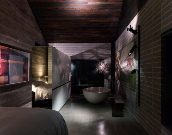 Award winning off grid house, barn house,off grid house , solar house, Australian off grid, water catchment, 2011 Australian interior design awards, end grain, natural materials, block construction, eco home design,