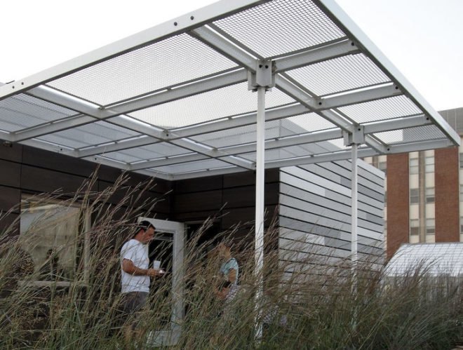 green house design, University of Illinois at Urbana-Champaign solar house,2011 solar decathlon, UIUC Re_house, Re_House, eco house, solar powered house,DOE solar house, recycled buildign materials, low impact house siding, solar shading,