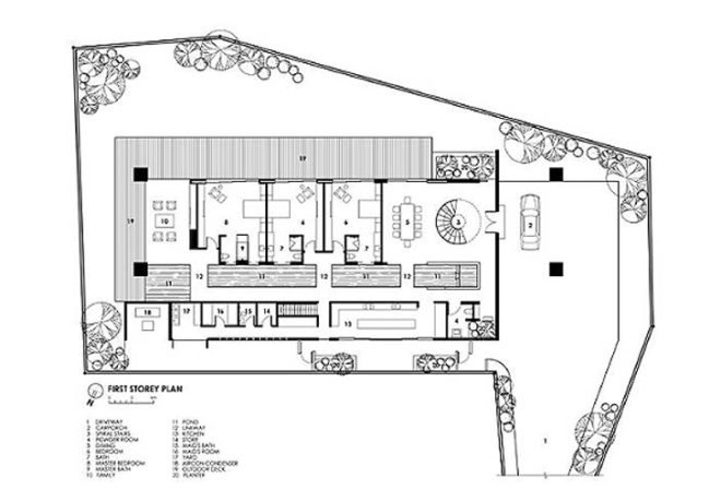 Water-cooled house, Wallflower ARchitecture + Design, oculus, second storey pond, Singapore, natural cooling system, green design, eco design, sustainable design
