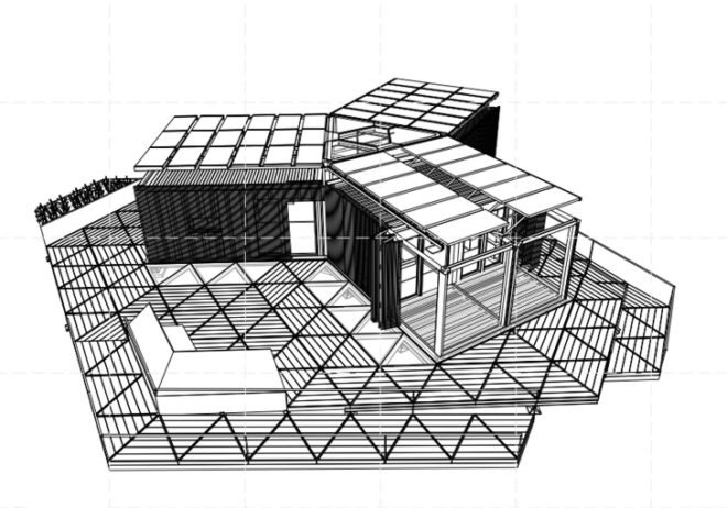 solar decathlon Team China, 2011 solar decathlon, Tonji University solar decathlon, green home, container house, china container house, Solar array shading, eco house, Y Container, Phase change walls, Vacuum insulated panels, solar hot water,