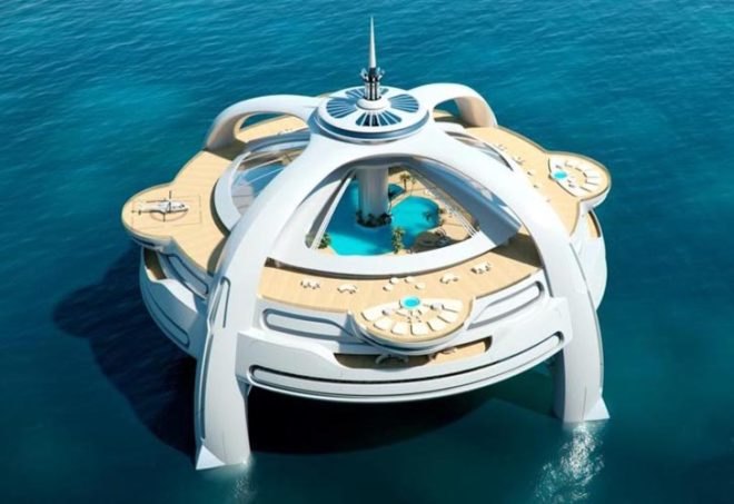 green design, eco design, sustainable design, Yacht Island, floating artificial island, Project Utopia, BMT Nigel Gee, glass canopy
