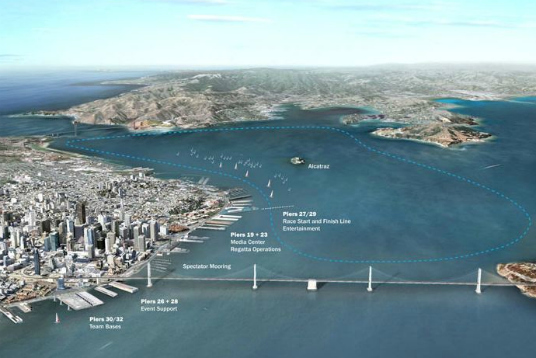 aecom, america's cup, san francisco, green design, sustainable design, green buidling, port of san francisco, kmd architects, pfau long architecture, boat race, yacht race, urban planning, urban space
