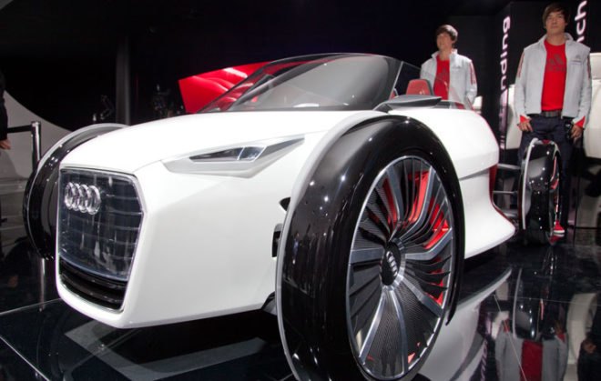 Audi A2, BMW e-scooter, Volkswagen NILS, Audi Urban Concept, Audi Urban Concept Spyder, BMW i8, Smart Forvision, Opel One Euro Car, city car, electric car, concept car, green automotive design, green transportation, alternative transportation, electric vehicle, hybrid vehicle, green vehicle, green cars, city car concept, open-wheel concept, laser headlights, laser tail lights, in-wheel motors