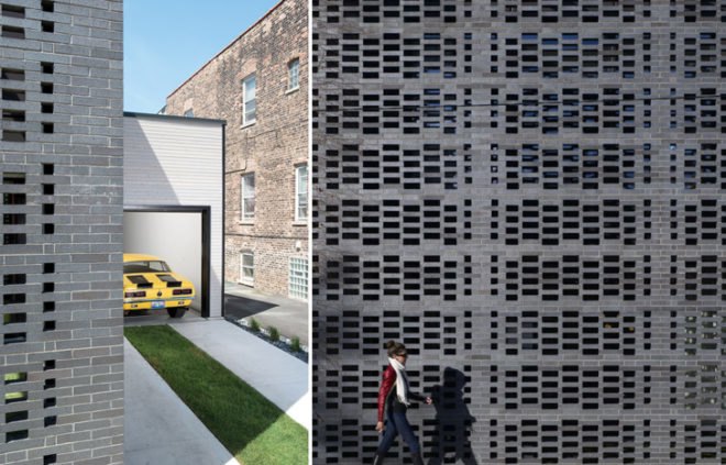 Chicago horse stable, Reused building, Chicago Studio Gang House,contemporary brick house, Chicago modern house. Chicago green home,studio gang architects, Brick eco facade,