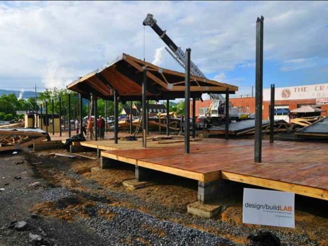 covington farmers market, design/buildLAB, VA Tech, student project, farmers market, pavilion
