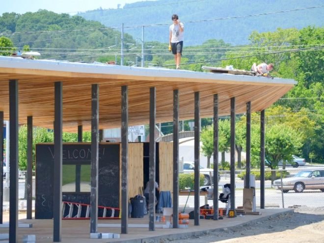 covington farmers market, design/buildLAB, VA Tech, student project, farmers market, pavilion