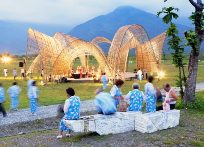 Parabolic arches, forest pavilion, taiwan, Amis tribe, nArchitects, green design, eco-design, sustainable design, eco-architecture, green materials, bamboo, Hualien County, Da Wong Da Fu Forest