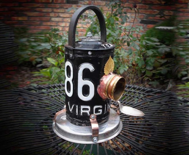 steam punk birdhouse, antique birdhouse, birdhouses, recycled birdhouses, eco birdhouses, green birdhouses, recycled materials, upcycling, brian carlise, paper gadget, gadget sponge, brian Carlisle