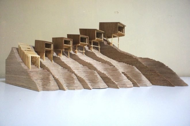 Koji Kakiuchi, hut, nara, japan, torri corridor, green design, eco-design, sustainable design, small footprint, charred timber, japanese cedar, sheltered terrace
