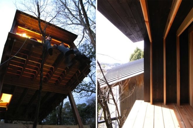 Koji Kakiuchi, hut, nara, japan, torri corridor, green design, eco-design, sustainable design, small footprint, charred timber, japanese cedar, sheltered terrace