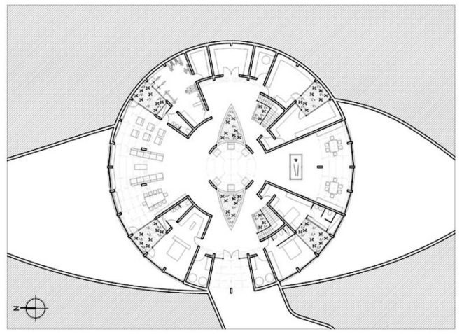 Eco-House, Luis de Garrido, green design, sustainable design, eco-design, Turkey, geothermal, photovoltaic energy, rainwater harvest, energy efficiency, solar gain, natural heating, natural lighting, natural ventilation, tilted louvers, biological wastewater treatment, off-grid, self-sufficient