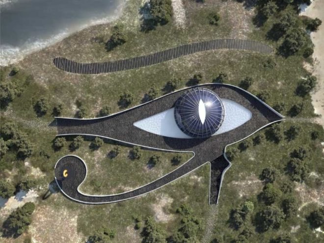 Eco-House, Luis de Garrido, green design, sustainable design, eco-design, Turkey, geothermal, photovoltaic energy, rainwater harvest, energy efficiency, solar gain, natural heating, natural lighting, natural ventilation, tilted louvers, biological wastewater treatment, off-grid, self-sufficient