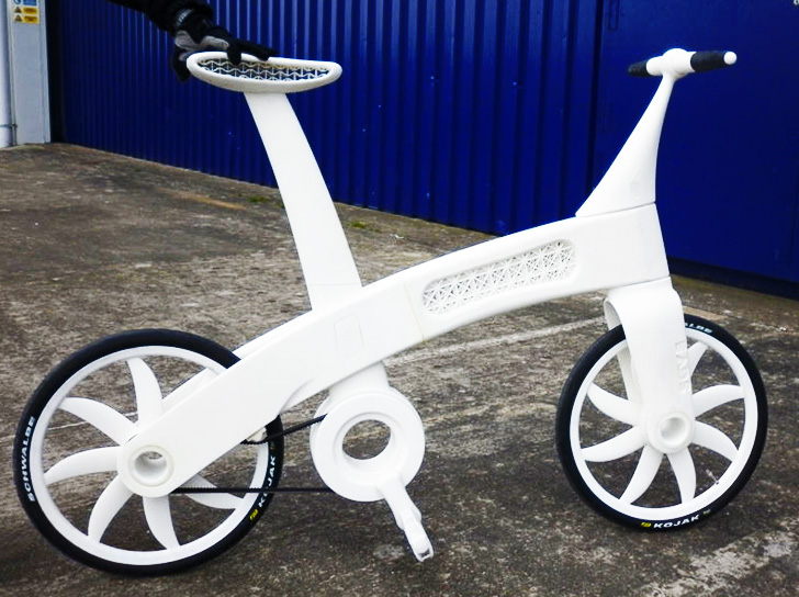 nylon bike, aerospace innovation centre bristol, nylon bike as strong as steel, london design festival, bike design using nylon, new technology bike design