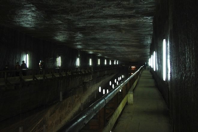 Salina Turda Salt Mine, Adapative reuse, Christopher Nolan, Batman, Transylvania, green design, sustainable design, futuristic lighting, existing infrastructure, eco-design, Romania