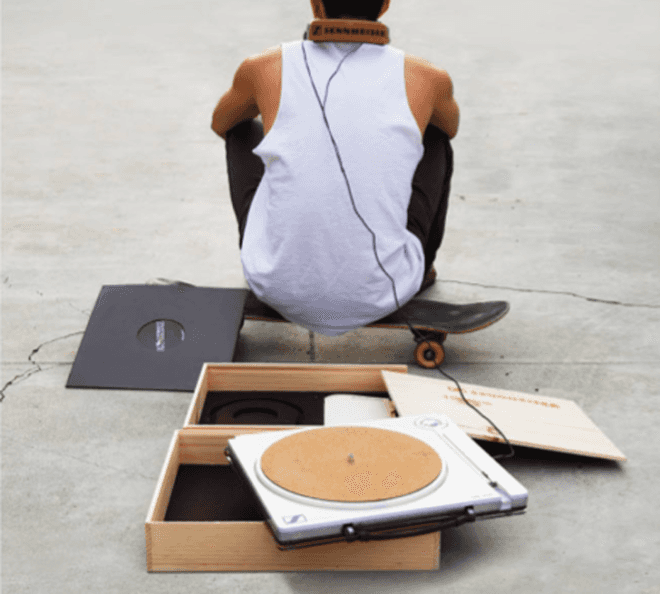 matthew lim, eco-friendly, eco design, turntables, headphones, electronics, green design, green electronics, cork,sennheiser