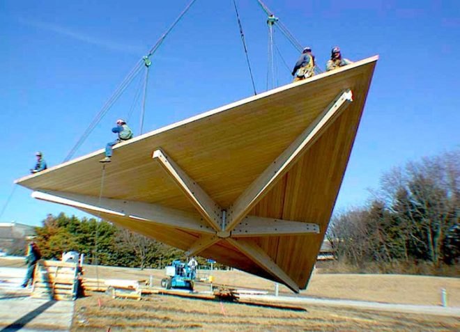 green building, eco-design, sustainable design, green design, Starlight Theater, Studio Gang Architects, Rockford Illinois, origami, petal-like panels