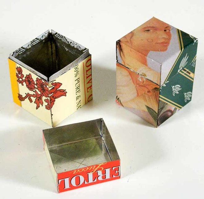 Tinplate Girl, tinplate, green design, tincan gadgets, recycled material art, crafted tin