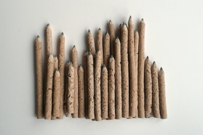 Recycled Materials,London,Green Materials,green graphic design,Art,Royal College of Art,recycled pencils,sawdust,recycled waste,zero energy