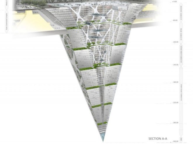BNKR Arquitectura, earthscraper, BNKR, green design, sunstainable design, eco design, underground, underground skyscraper, water turbine, green space, sustainable building, green building, underground building, Mexico City, Zocalo, green city, green architecture, sustainable architecture, underground architecture