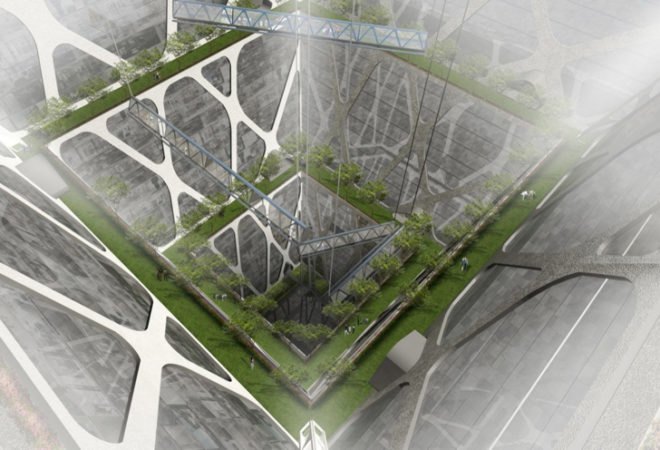 BNKR Arquitectura, earthscraper, BNKR, green design, sunstainable design, eco design, underground, underground skyscraper, water turbine, green space, sustainable building, green building, underground building, Mexico City, Zocalo, green city, green architecture, sustainable architecture, underground architecture