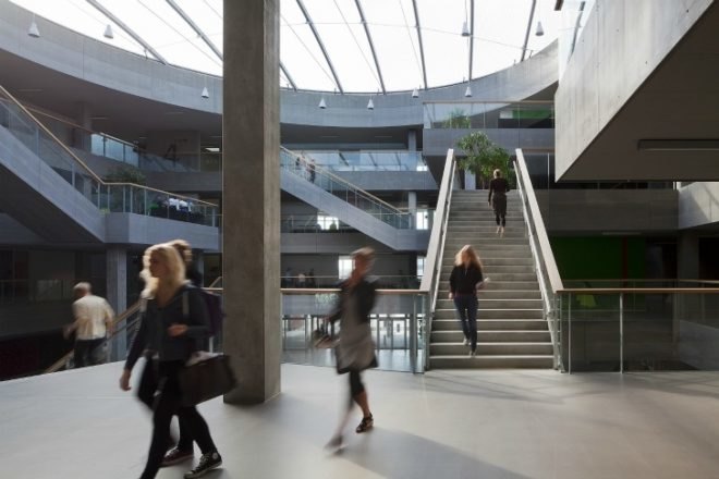 Campus Arhus N, Schmidt Hammer Lassen, via university, sustainable campus, green building, eco university, daylighting, living facade