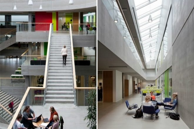 Campus Arhus N, Schmidt Hammer Lassen, via university, sustainable campus, green building, eco university, daylighting, living facade