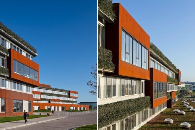 Campus Arhus N, Schmidt Hammer Lassen, via university, sustainable campus, green building, eco university, daylighting, living facade