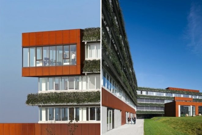 Campus Arhus N, Schmidt Hammer Lassen, via university, sustainable campus, green building, eco university, daylighting, living facade