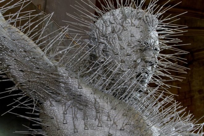king silver gorilla, david mach, coat hanger sculptures, match head sculptures, repurposed coat hangers, innovative art